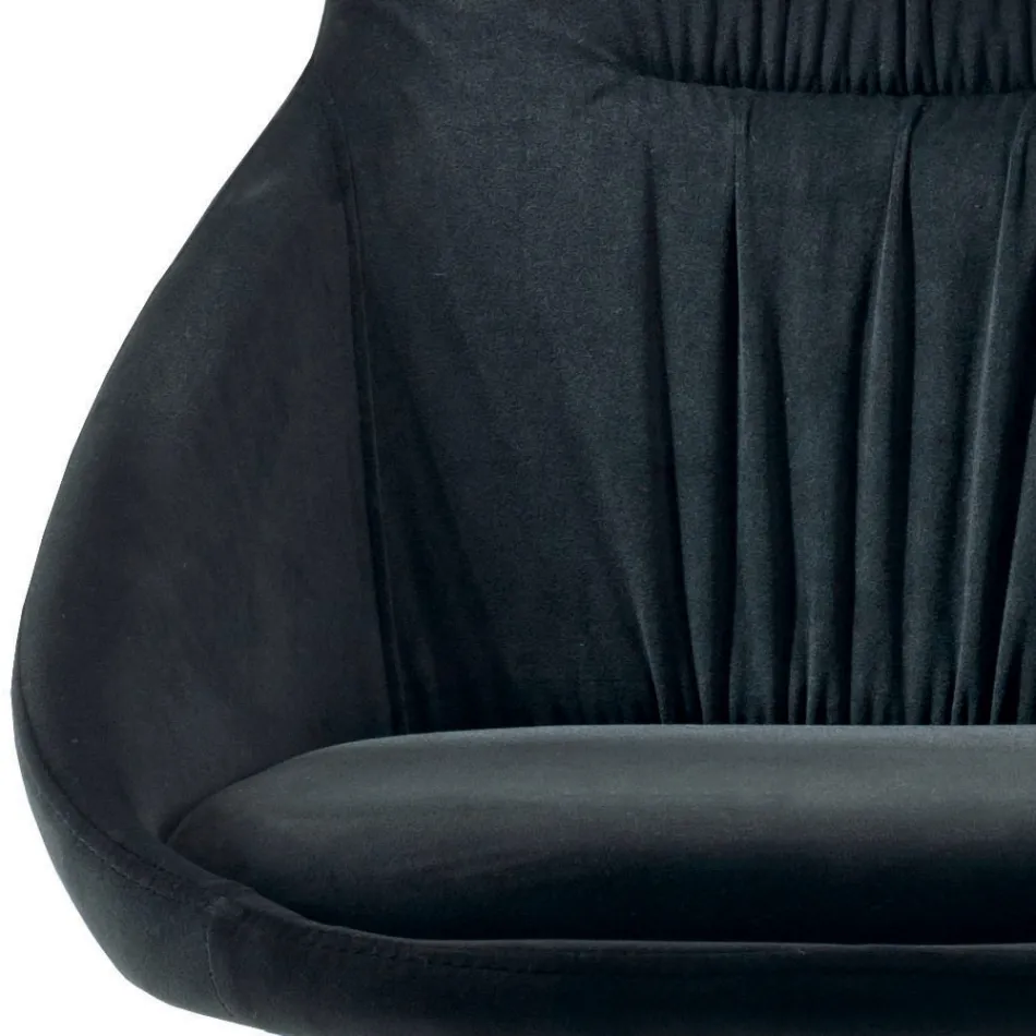 Stoel in fluweel en RAL gelakt staal Made in Italy 4 stuks - Mariapina Viadurini