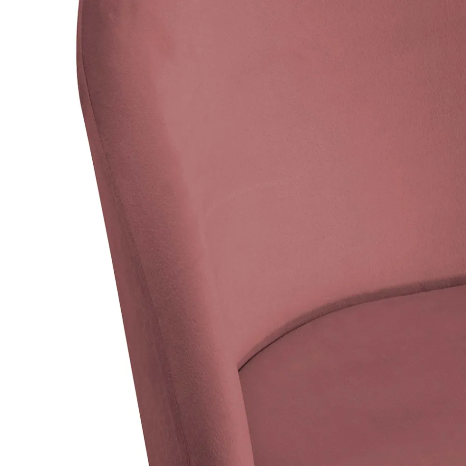 Fluwelen stoel en metalen frame in verschillende afwerkingen - Penna Viadurini