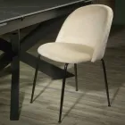 Fluwelen stoel en metalen frame in verschillende afwerkingen - Penna Viadurini