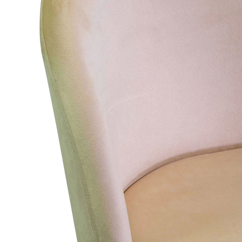 Fluwelen stoel en metalen frame in verschillende afwerkingen - Penna Viadurini