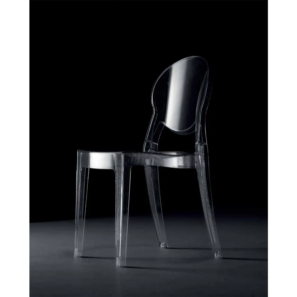 Stapelbare stoel voor binnen of buiten in transparant polycarbonaat – Pianeta Viadurini