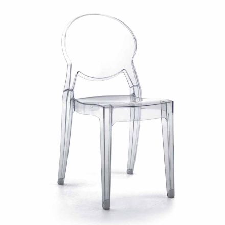 Stapelbare stoel voor binnen of buiten in transparant polycarbonaat – Pianeta Viadurini