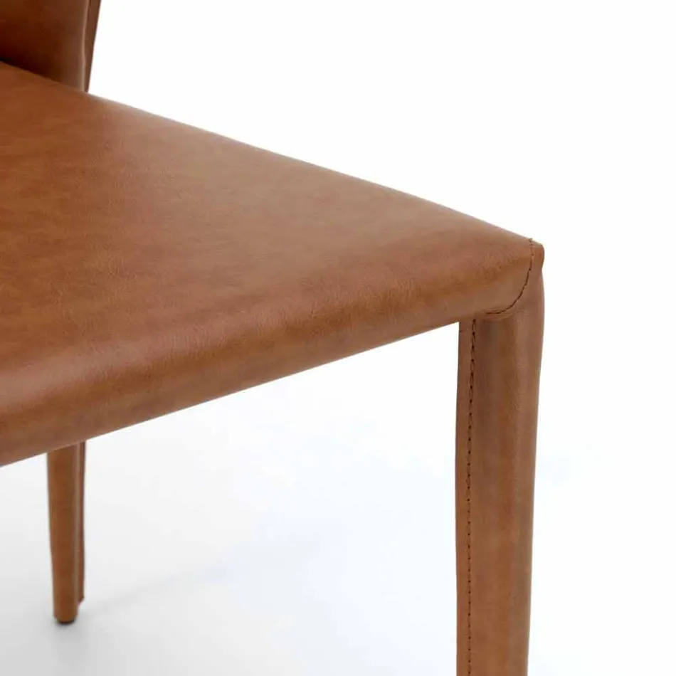 Moderne woonstoel volledig bekleed met imitatieleder, Accadia, 4 stukken Viadurini