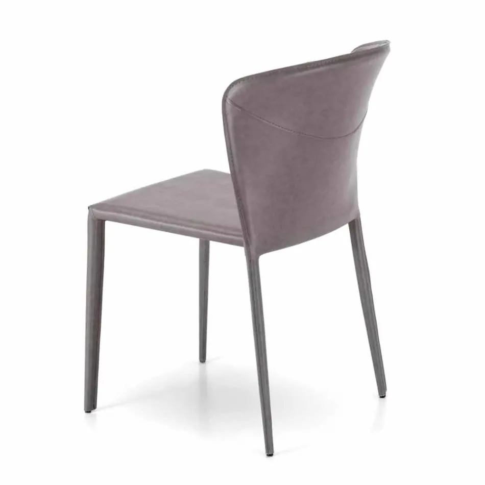 Moderne woonstoel volledig bekleed met imitatieleder, Accadia, 4 stukken Viadurini