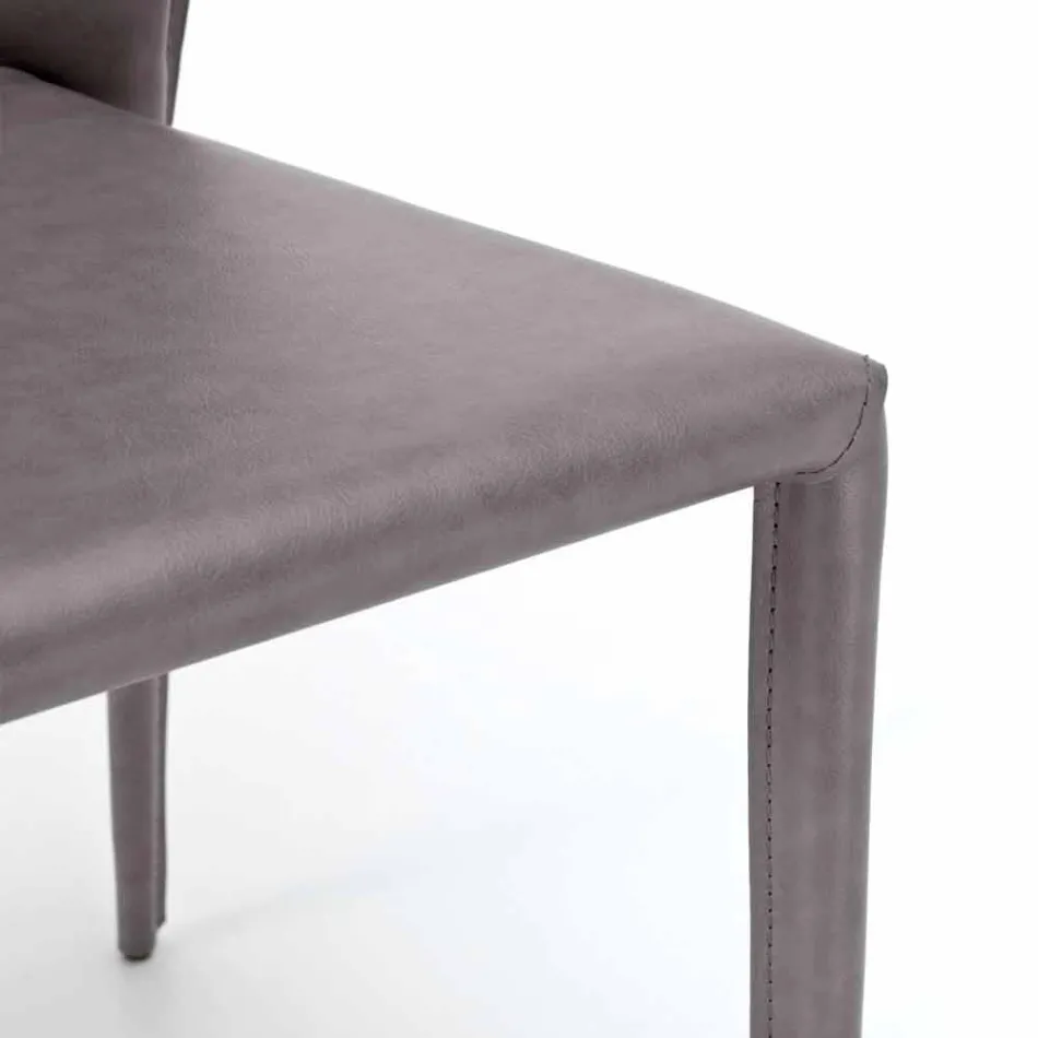 Moderne woonstoel volledig bekleed met imitatieleder, Accadia, 4 stukken Viadurini