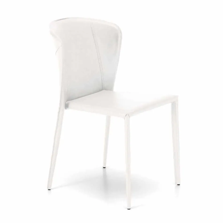 Moderne woonstoel volledig bekleed met imitatieleder, Accadia, 4 stukken Viadurini