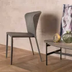 Moderne woonstoel volledig bekleed met imitatieleder, Accadia, 4 stukken Viadurini