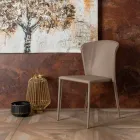 Moderne woonstoel volledig bekleed met imitatieleder, Accadia, 4 stukken Viadurini