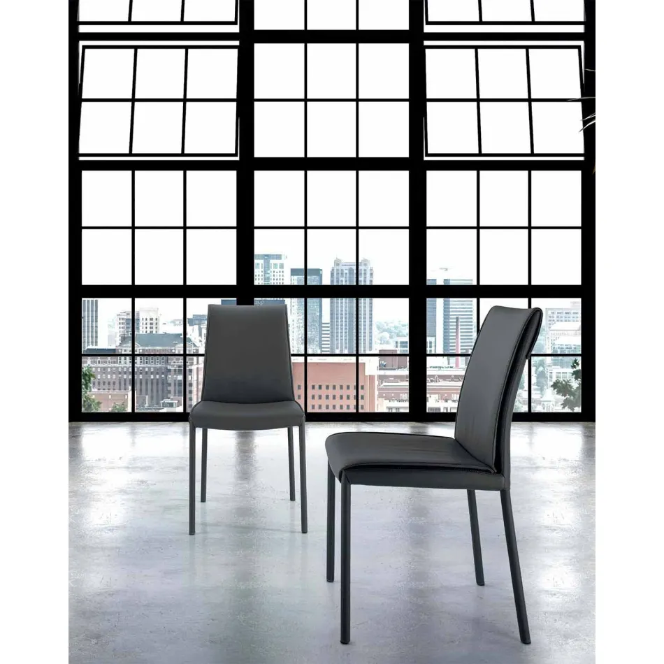 Moderne gewatteerde en gestoffeerde woonstoel, gemaakt in Italië – Monnalisa Viadurini