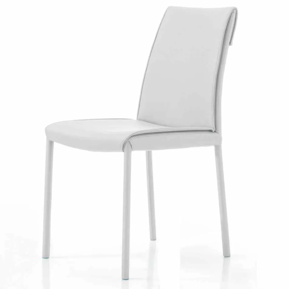 Moderne gewatteerde en gestoffeerde woonstoel, gemaakt in Italië – Monnalisa Viadurini