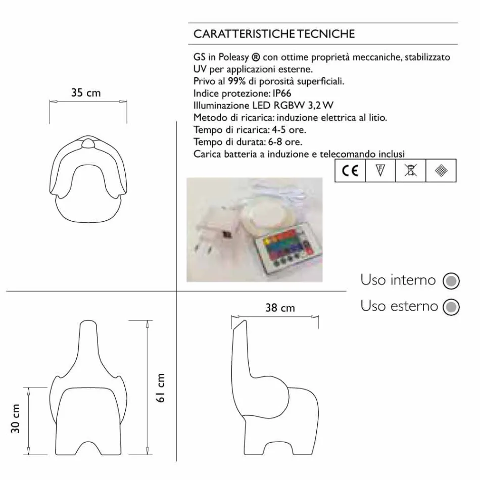 Lichtgevende kinderstoel, oplaadbare RGBW-led, 2 stuks - Tino van Myyour Viadurini