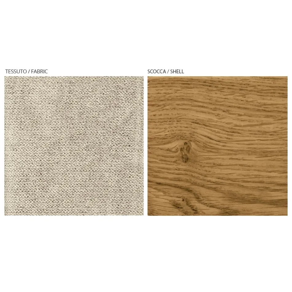 Moderne woonkamerstoel in verschillende stoffen met houten kuip - Wolter Viadurini