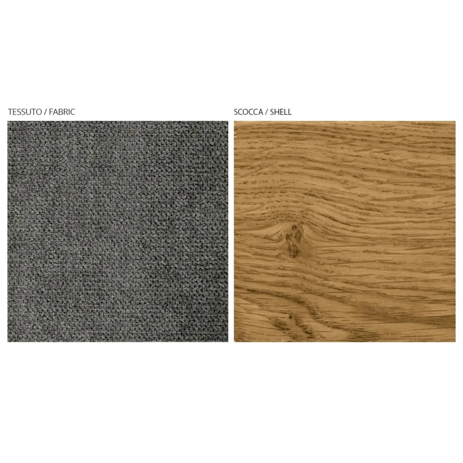 Moderne woonkamerstoel in verschillende stoffen met houten kuip - Wolter Viadurini