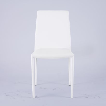 Moderne woonkamerstoel van ecoleer en metaal, gemaakt in Italië - Reka Viadurini