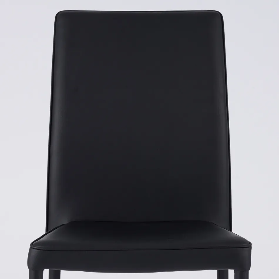 Moderne woonkamerstoel van ecoleer en metaal, gemaakt in Italië - Michaela Viadurini