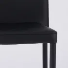 Moderne woonkamerstoel van ecoleer en metaal, gemaakt in Italië - Michaela Viadurini