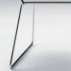 Moderne stalen stoel met luxe lederen zitting gemaakt in Italië - Beniamino Viadurini