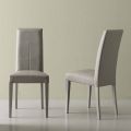 Moderne stoel in grijs faux ijs Linear