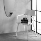 Moderne houten stoel met geverfde metalen structuur, 4 stuks - Habibi Viadurini