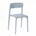 Moderne stoel in gekleurd polypropyleen stapelbaar, 4 stuks - Tierra