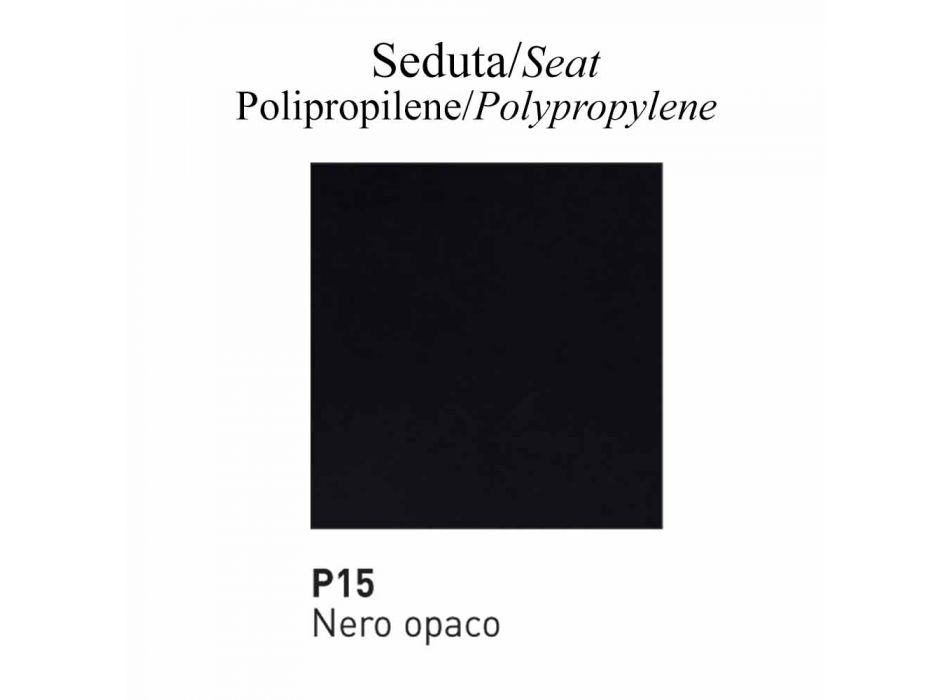 Moderne stoel in polypropyleen en metaal Made in Italy, 2 stuks - Connubia Tuka Viadurini