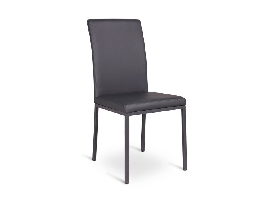 Moderne stoel Emma ontwerp gewatteerde kunstleer 4 stuks Viadurini