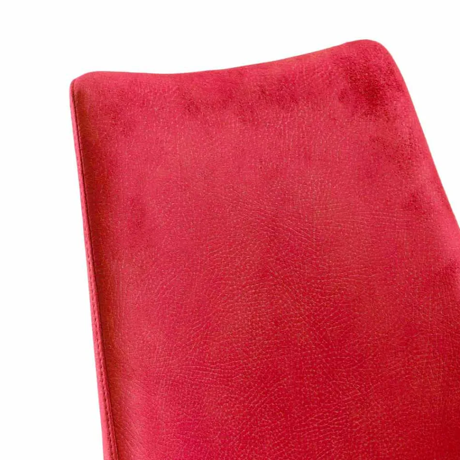 Moderne stoel voor eetkamer in rode Tecnofibra Almira Viadurini