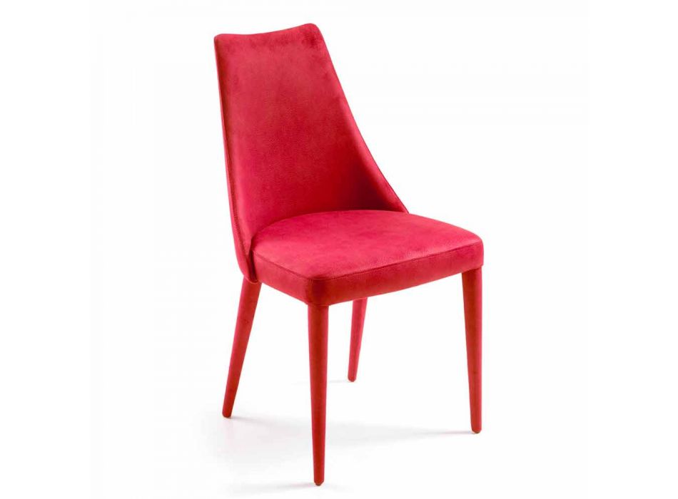Moderne stoel voor eetkamer in rode Tecnofibra Almira Viadurini