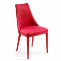 Moderne stoel voor eetkamer in rode Tecnofibra Almira