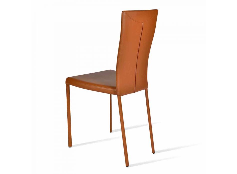 Modern design living stoel bekleed met leer / leer gemaakt in Ghada Italië Viadurini