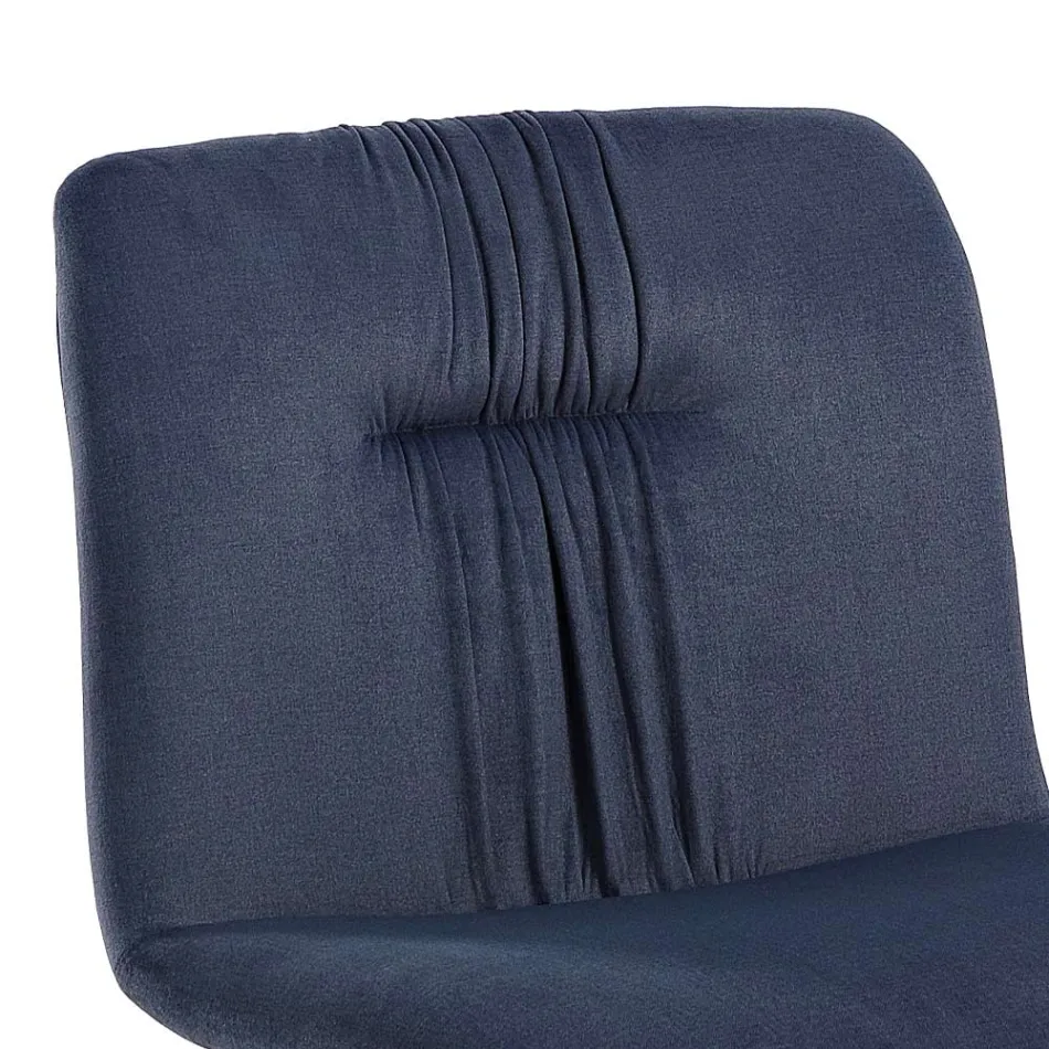 Monocoque stoel in gekleurde stof en zwart metalen design - Florinda Viadurini