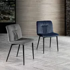 Monocoque stoel in gekleurde stof en zwart metalen design - Florinda Viadurini