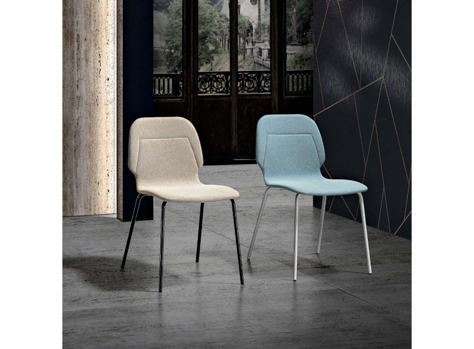 Moderne monocoque stoel in kleurrijke designstof - Patrick Viadurini