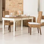 Buitenstoel in bananenweefsel met zitkussen - Safari Viadurini