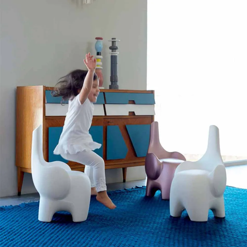 Modern design olifant stoel voor kinderen, 4 gekleurde stukken - Tino van Myyour Viadurini