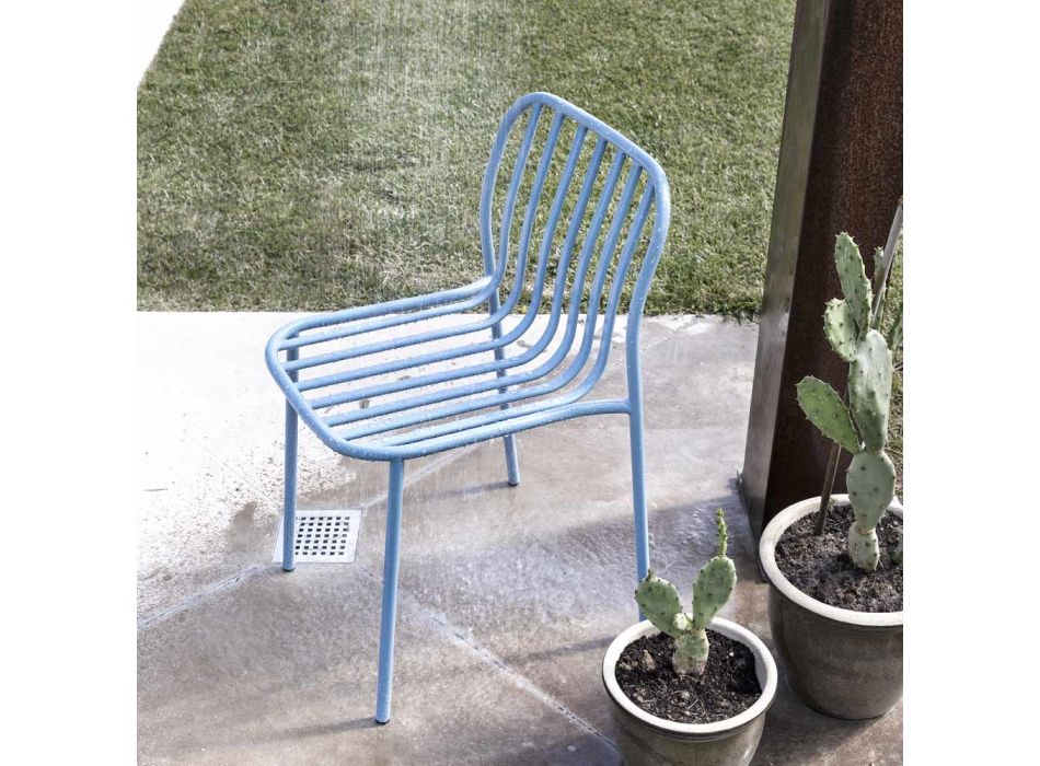 Stapelbare metalen stoel voor buiten Made in Italy 2 stuks - Simply Viadurini