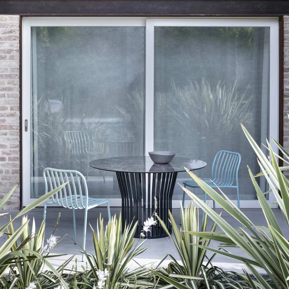 Stapelbare metalen stoel voor buiten Made in Italy 2 stuks - Simply Viadurini