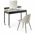 Eetkamerstoel met zitting van ecoleer Made in Italy, 2 stuks - Nobelio Viadurini