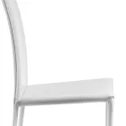 Design eetkamerstoel bekleed met leer, gemaakt in Italië - Sissy Viadurini