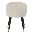 Eetkamerstoel in hout met zitting bedekt met stof - Latina Viadurini