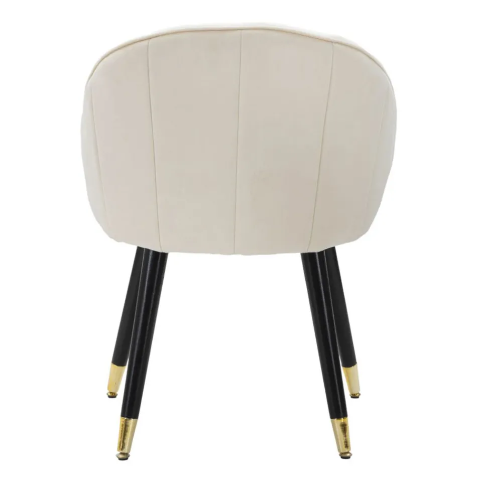 Eetkamerstoel in hout met zitting bedekt met stof - Latina Viadurini