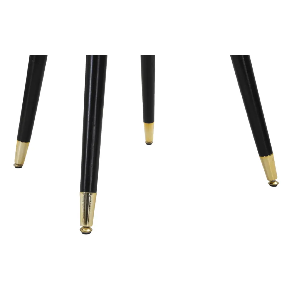 Eetkamerstoel in hout met zitting bedekt met stof - Latina Viadurini