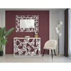 Eetkamerstoel in hout met zitting bedekt met stof - Latina Viadurini