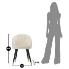 Eetkamerstoel in hout met zitting bedekt met stof - Latina Viadurini