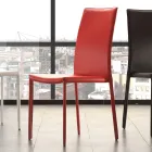 Eetkamerstoel in metaal bekleed met kunstleer, 4 stuks - Nadia Viadurini