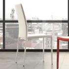 Eetkamerstoel in metaal bekleed met kunstleer, 4 stuks - Nadia Viadurini