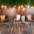 Metalen eetkamerstoel bekleed met kunstleer, 4 stuks - Titty Viadurini