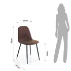 Eetkamerstoel in microvezel en mat zwart metaal 4 stuks - Jake Viadurini