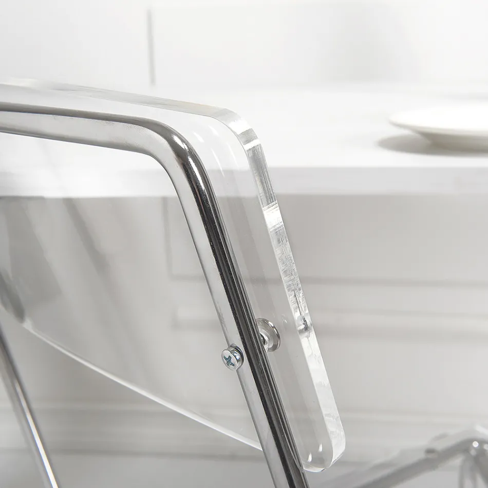 Eetkamerstoel van plexiglas Made in Italy 2 stuks - Charlotte Viadurini