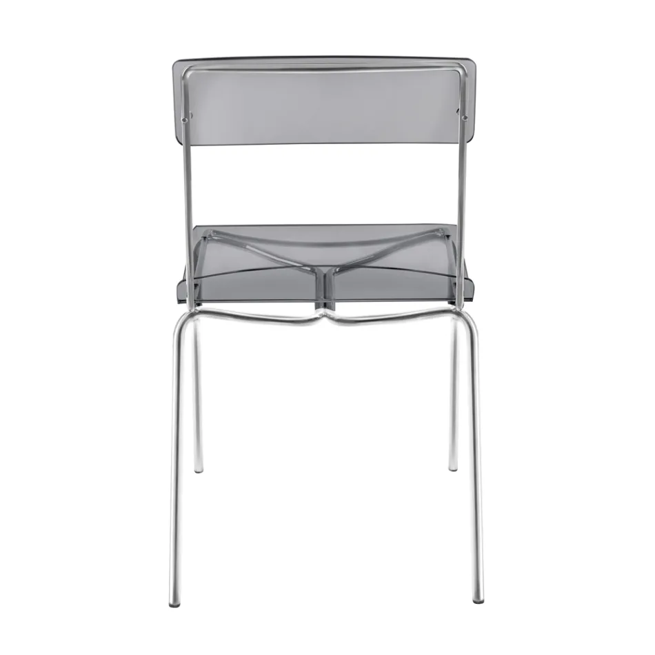 Eetkamerstoel van plexiglas Made in Italy 2 stuks - Charlotte Viadurini